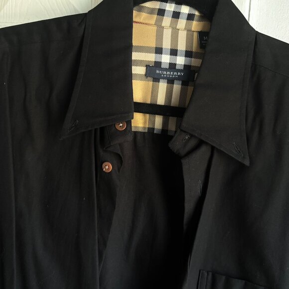 Black burberry button up - Picture 3 of 4